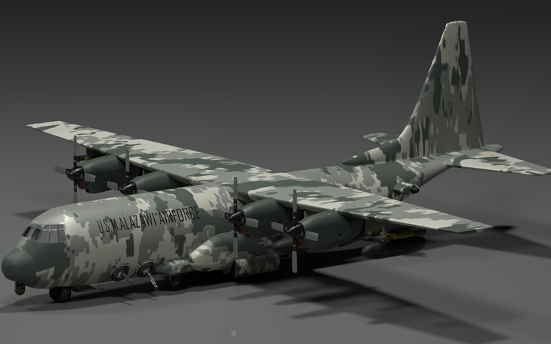 1款AC-130空中炮艇攻击飞机3D模型FBX格式白模无纹理