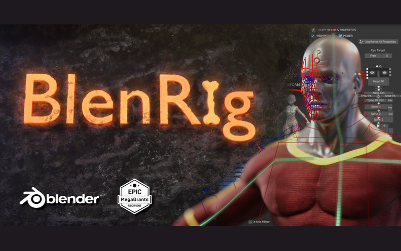 【Blender插件】BlenRig 6 V4.1.0 自动骨骼绑定蒙皮面部表情权重骨架